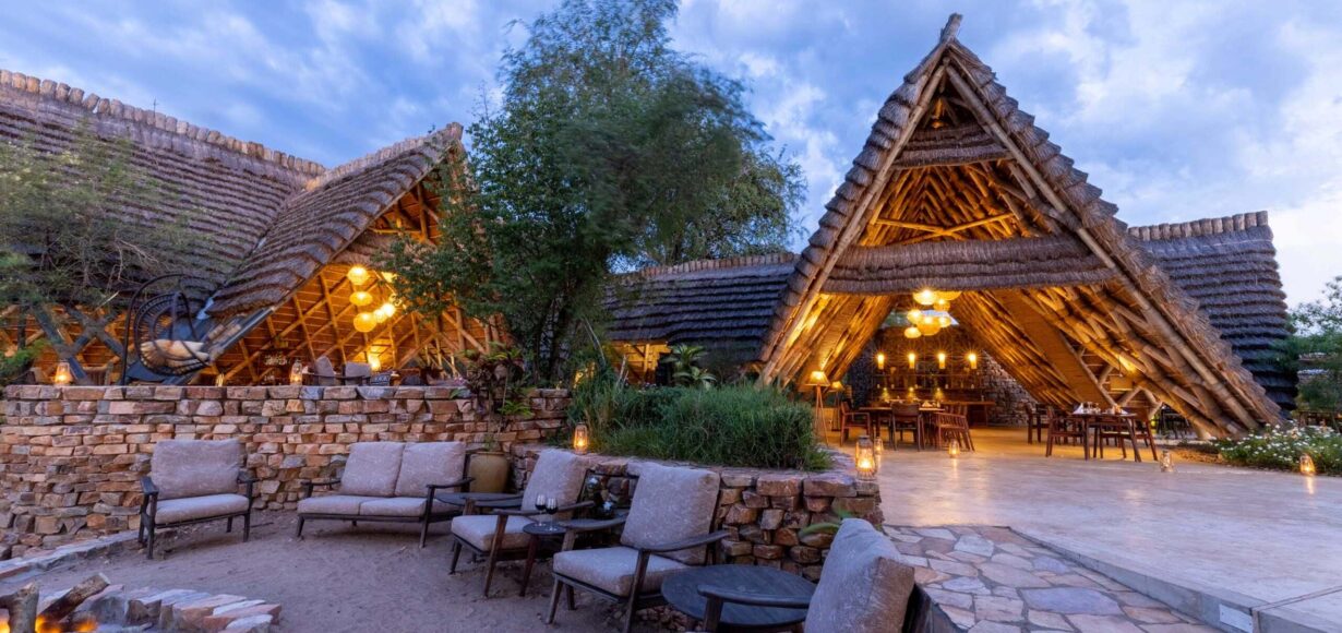 Safari lodge i Afrika