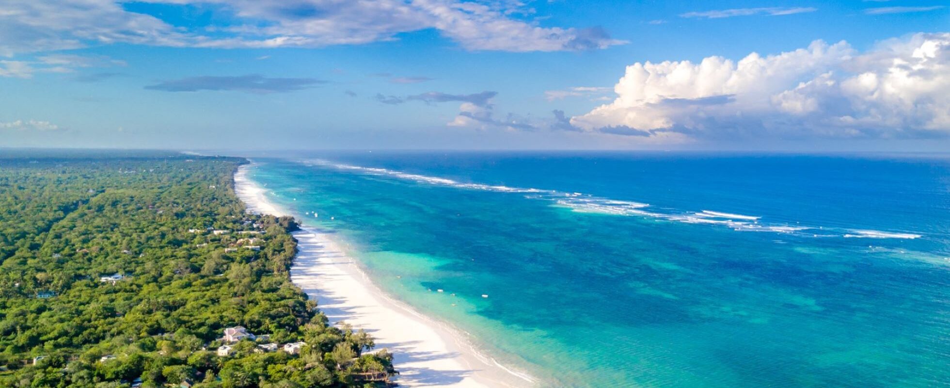 Vy över Diani beach söder om Mombasa