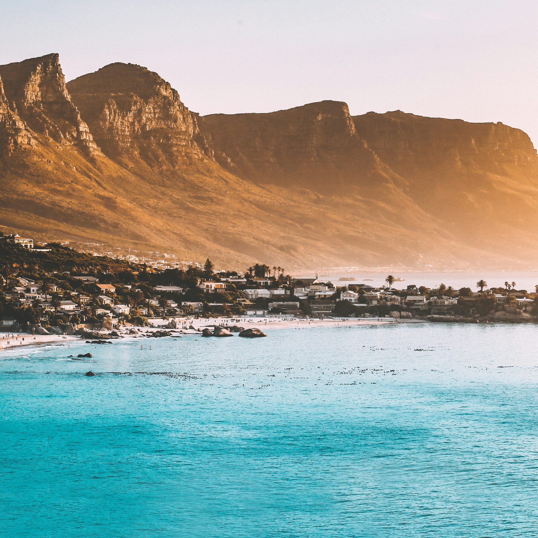 Vy över kustlandskap utanför Kapstaden i Sydafrika