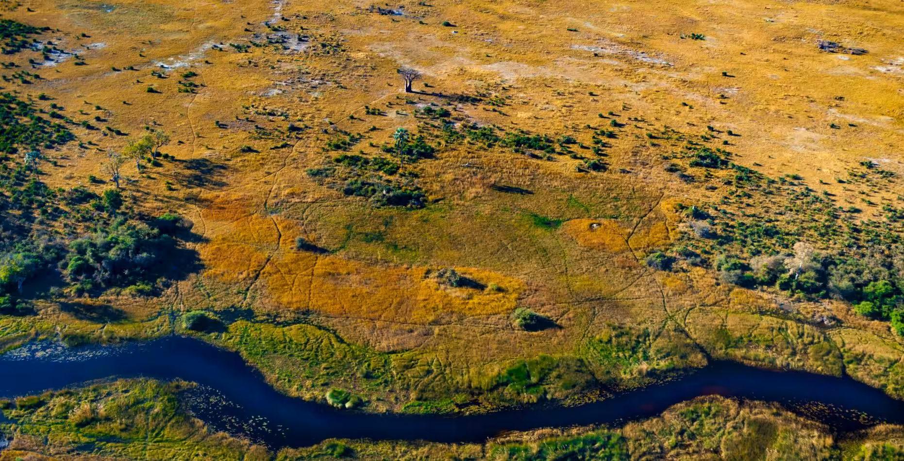 Flyg från Khwai Community Concession till Moremi Game Reserve